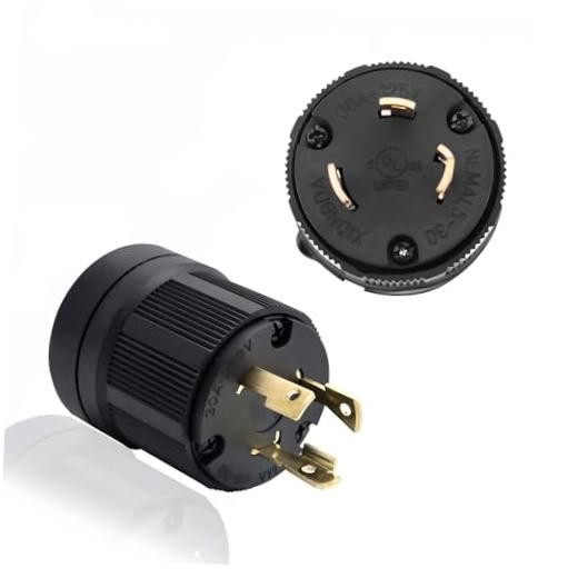L5 30P 30 Amp 125 Volt Twist Lock Male Plug USA 3 Pole Industrial Grade