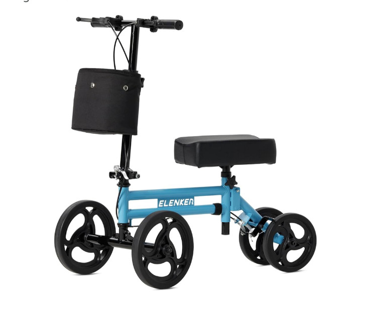 Adjustable Knee Scooter for Foot and Ankle Injuries - With Cushioned Pad