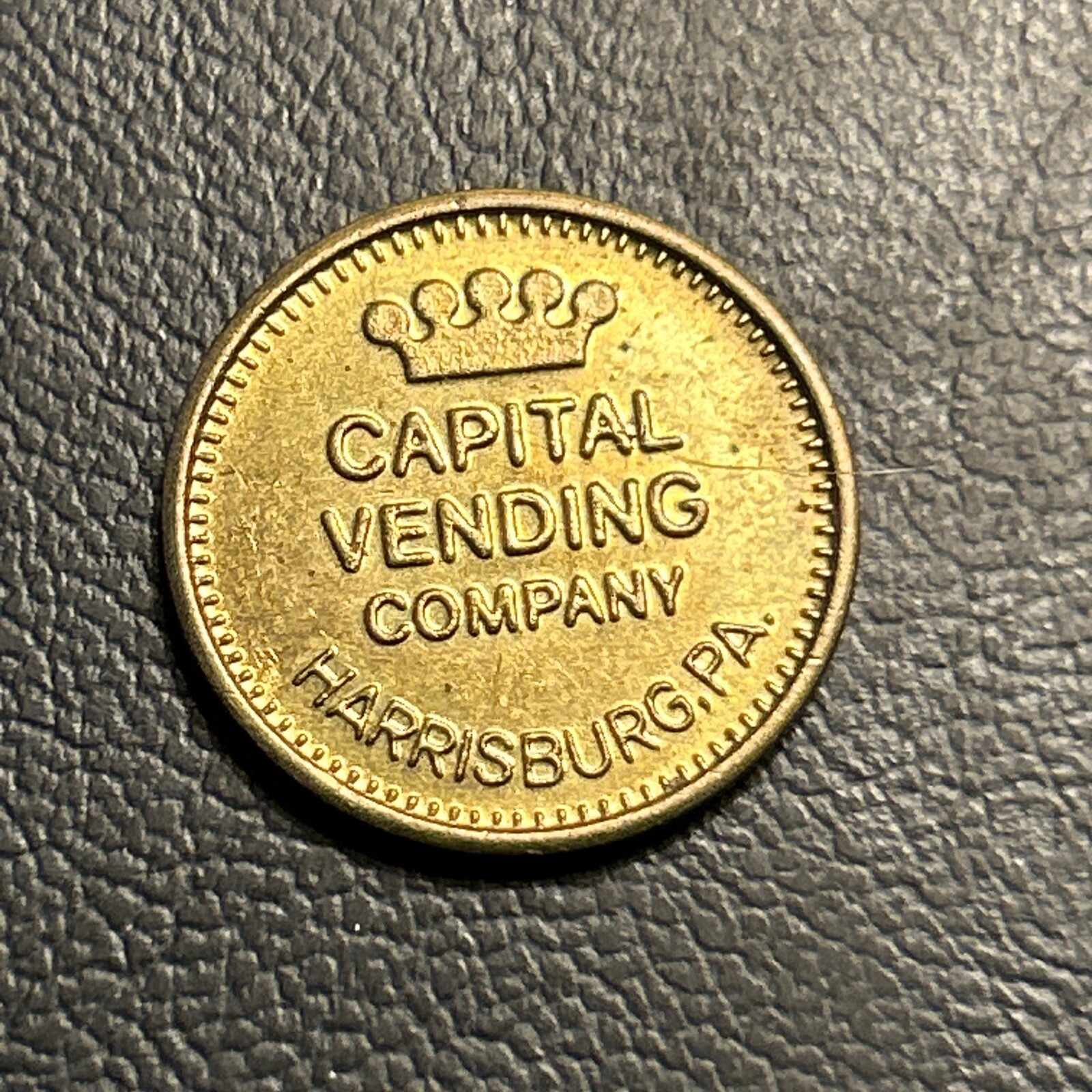 Capital Vending Harrisburg Pennsylvania Game Video Arcade Token F16 Crown Logo