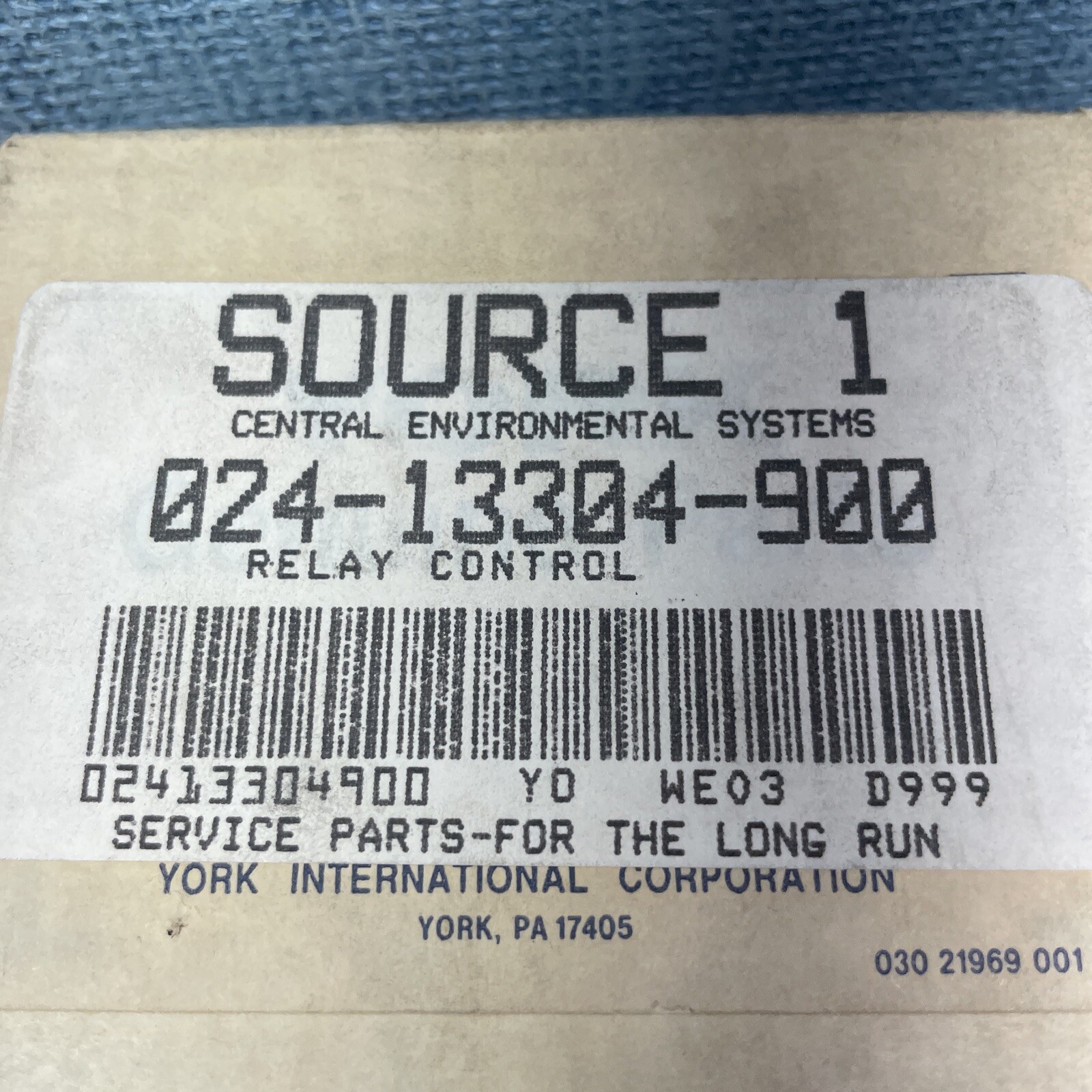 Source One Relay Control - 024-13304-900 - York - FREE SHIPPING