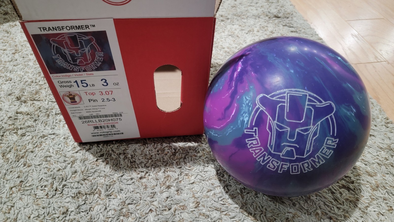 Roto Grip Transformer Bowling Ball 1st Quality | 15 Pounds | 2.5-3" Pin 3.07ozTW