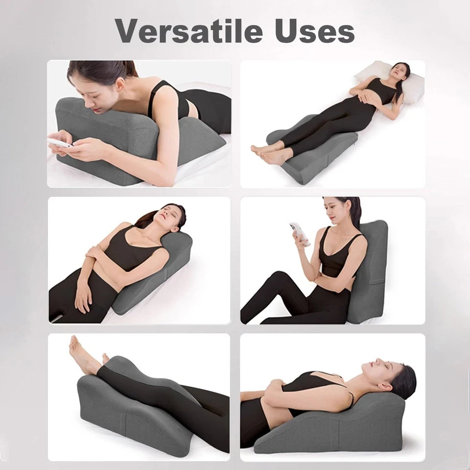 Leg Elevation Pillow with Soft Memory Foam, Wedge Pillow for Reading, Rest, S...