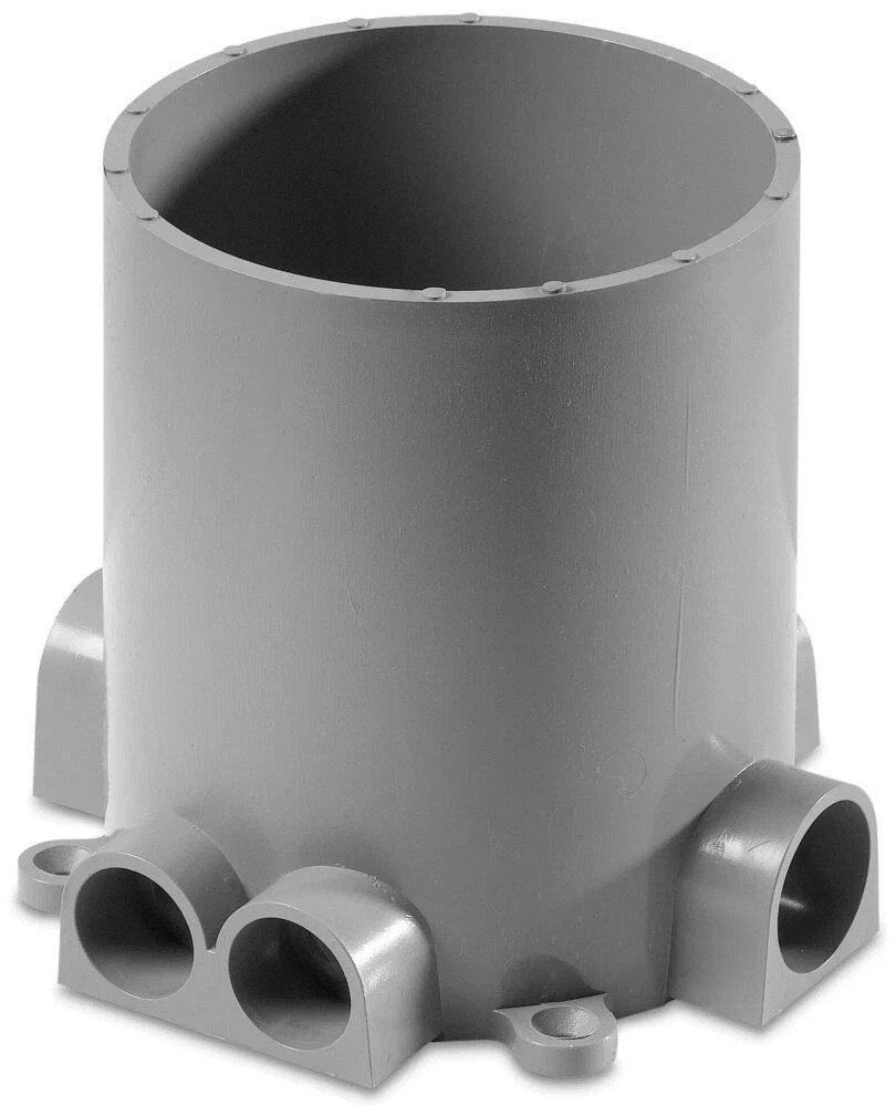 Steel City 68-P, 6-3/8" x 6", 3/4" & 1" Hub, PVC, Flush Service Floor Box, 1 pc