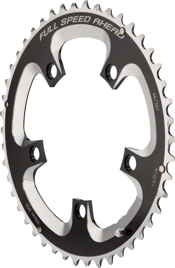 Full Speed Ahead Super Road Chainring - 50t, 110 BCD, 5-Bolt, Aluminum, N11, Bla