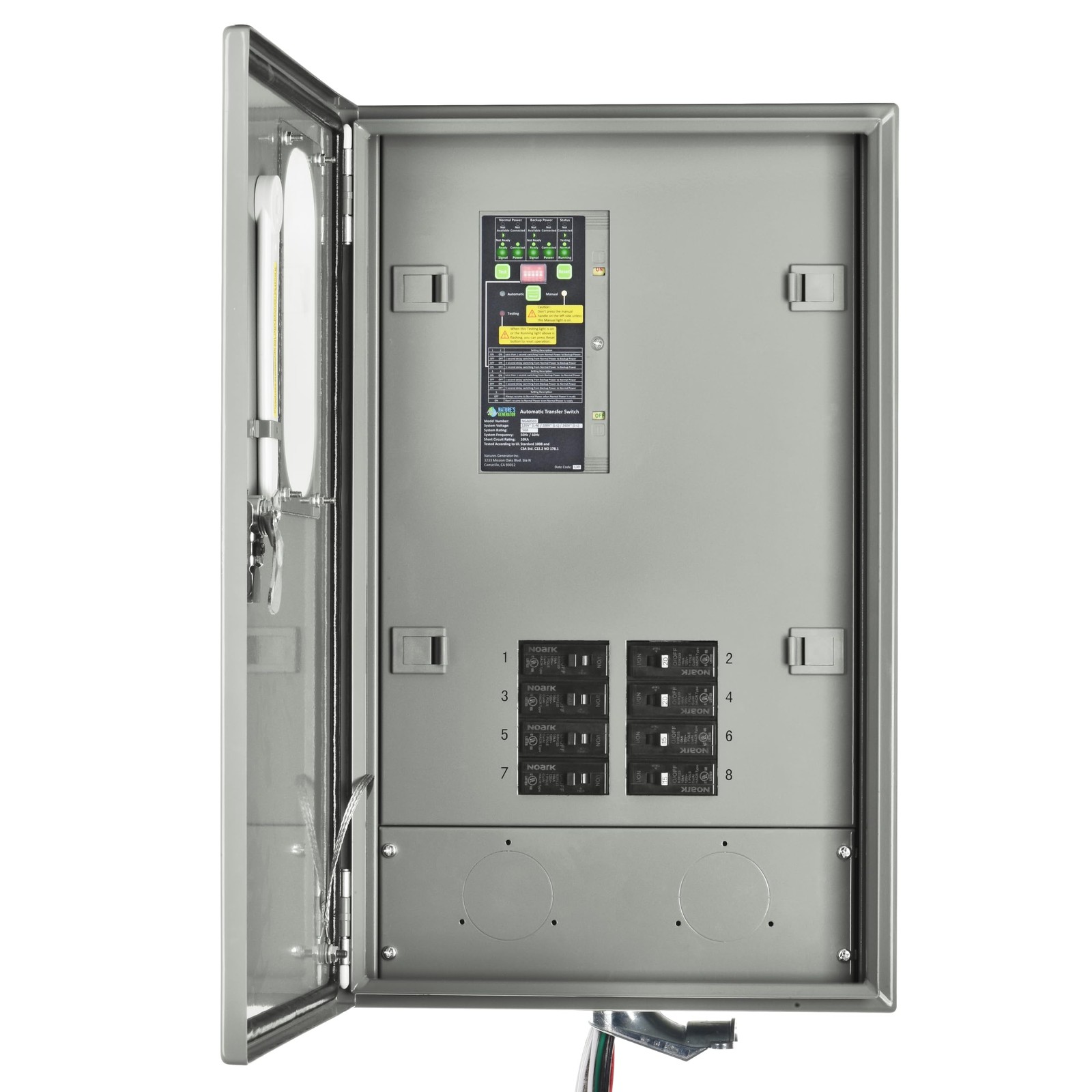 Nature's Generator Pre-Wired 120V/240V 30A 8 Circuits Automatic Transfer Switch