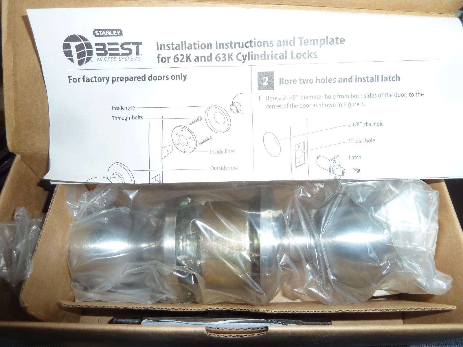 NEW Best Stanley Security Solutions 62K7AB4C STK 626 Entrance Lock set door knob