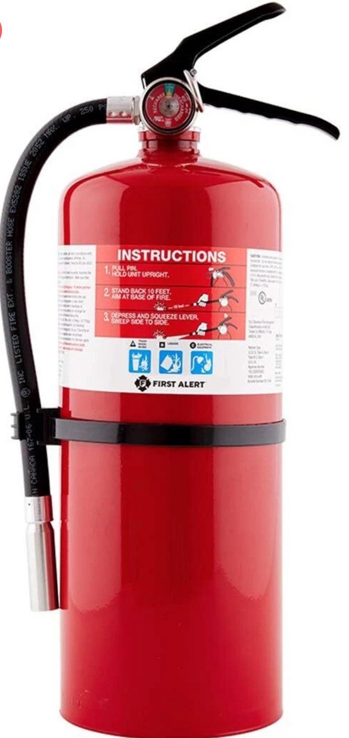 First Alert PRO10 Rechargeable Fire Extinguisher, UL 4-A:60-B, Red