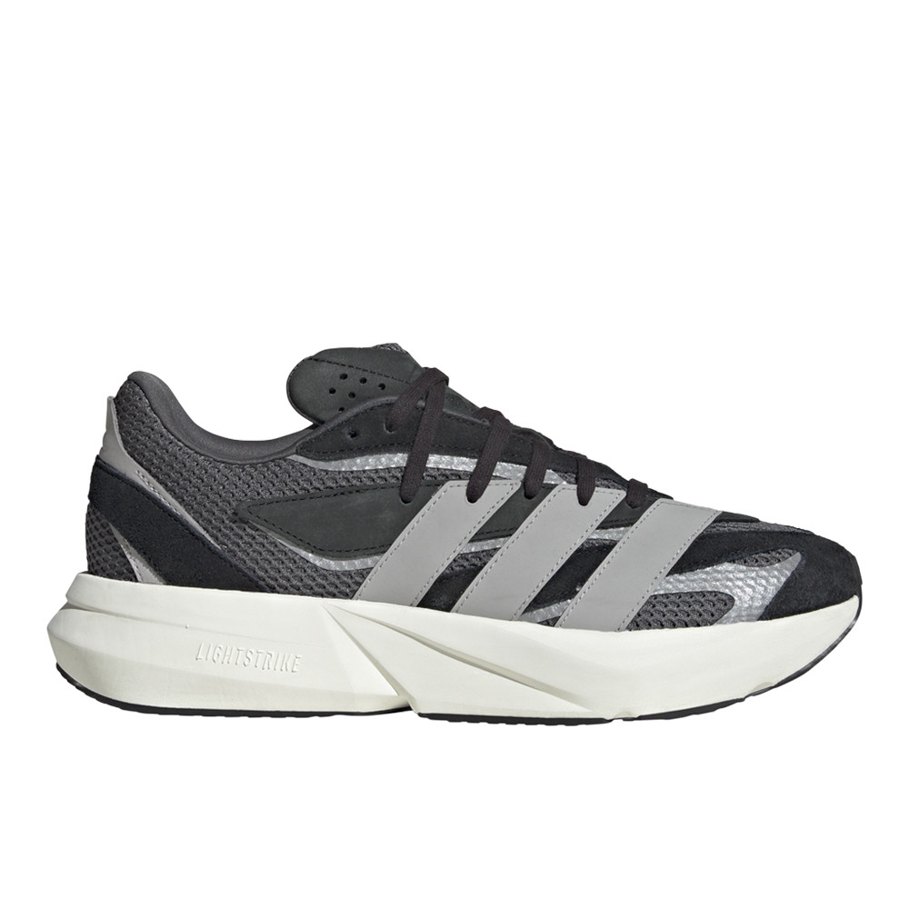 adidas Lightblaze Lace Up  Mens Black, Grey Sneakers Casual Shoes JH6943-A