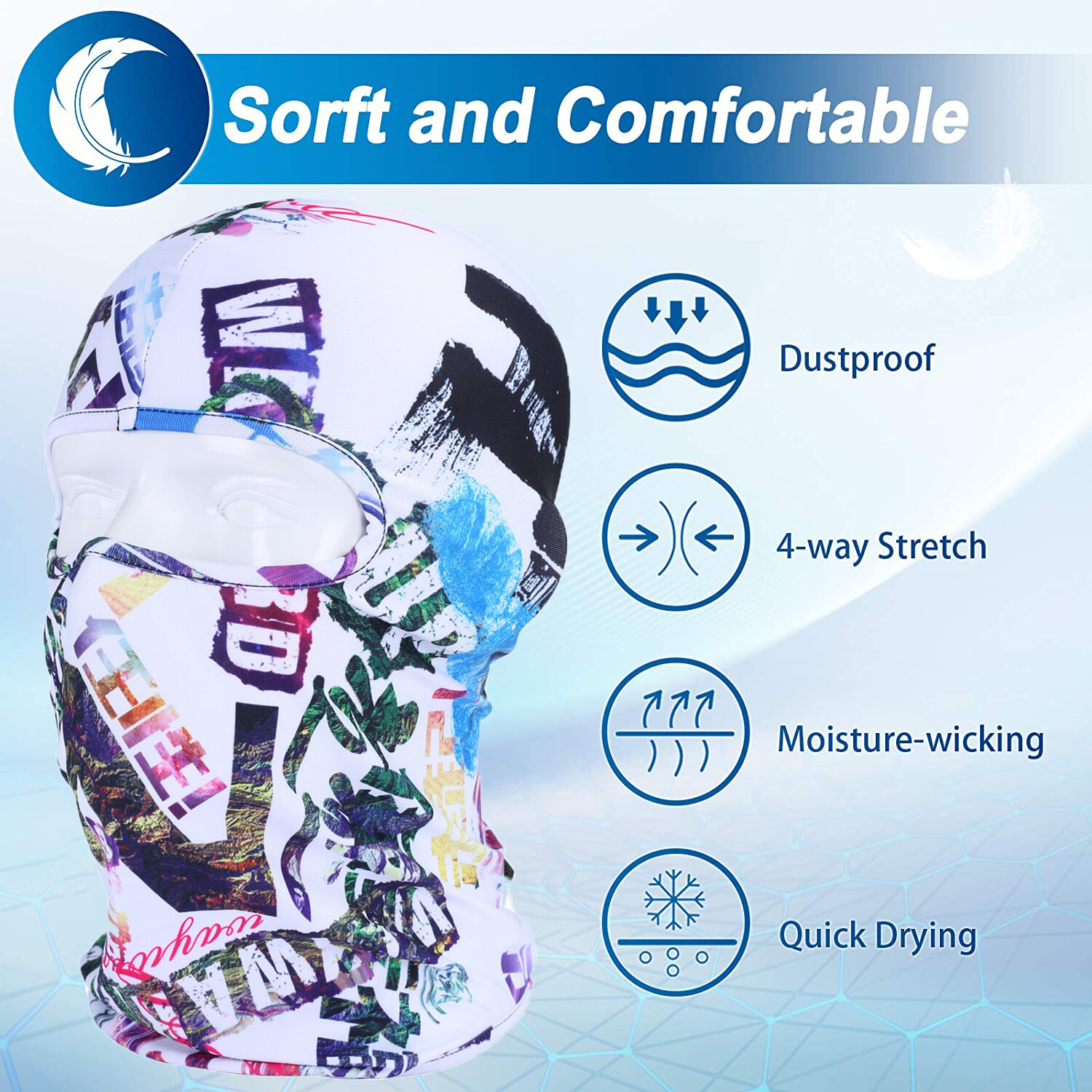 Balaclava Full Face Mask UV Protection Ski Sun Hood Tactical Masks for Men Women