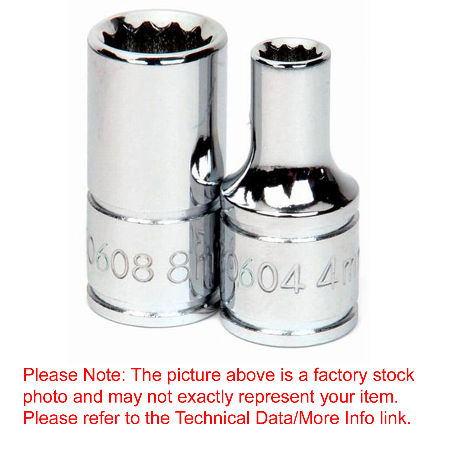5.5mm 12Pt Shallow 1/4"Drive Supertorque High Polished Chrome Sockets 2pc 30699
