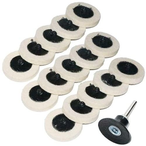 2 inch 15pcs Sanding Pad Wool Felt Quick Change Disc Roll Lock Surface Polishing