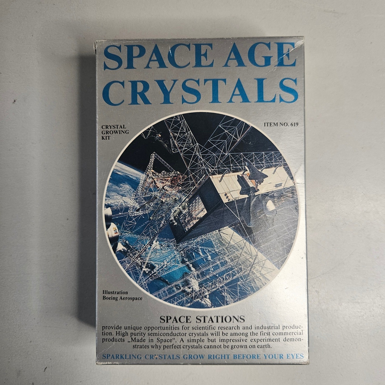 Vintage Space Age Crystals Growing Kit No 619 West Germany Boeing Aerospace Art