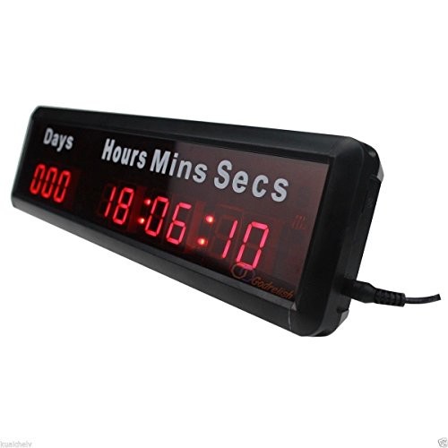 1-inch 9Digits LED Event Timer Countdown/up Clock with Days Hours Mins Secs