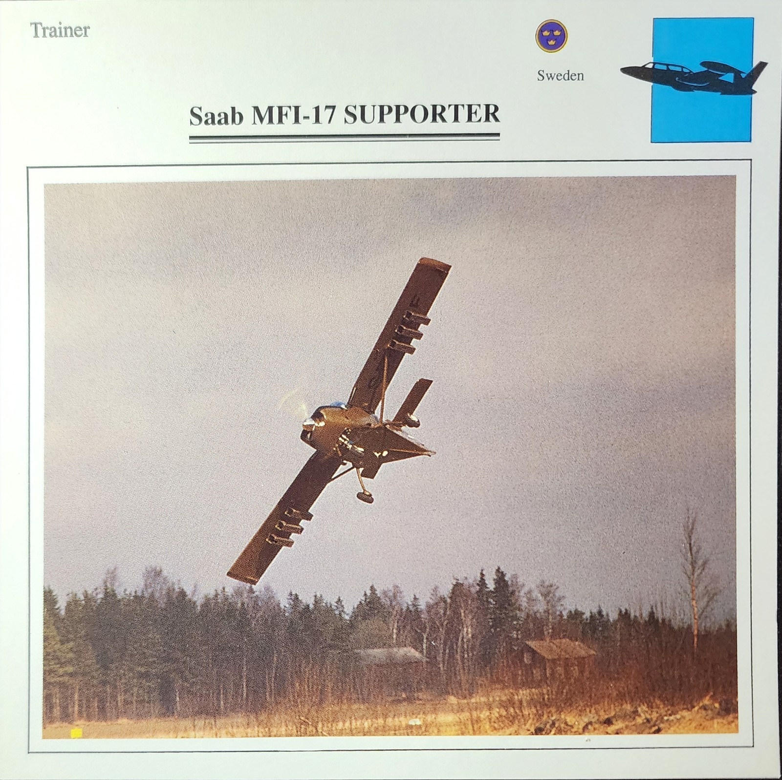 Saab Plane Picture Original Vtg Aircraft Detail Collector Card