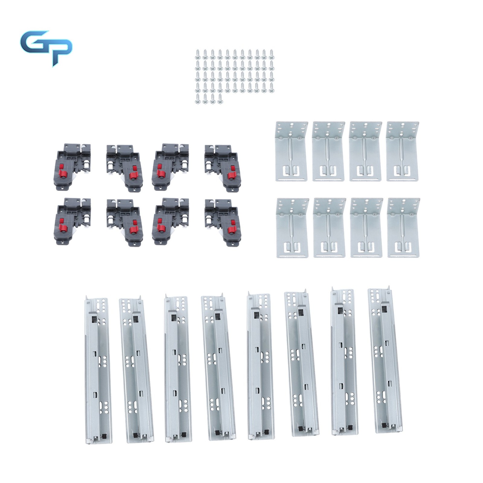 4 Pair 12" Undermount Drawer Slides Soft Close Full Extension & Locking Device