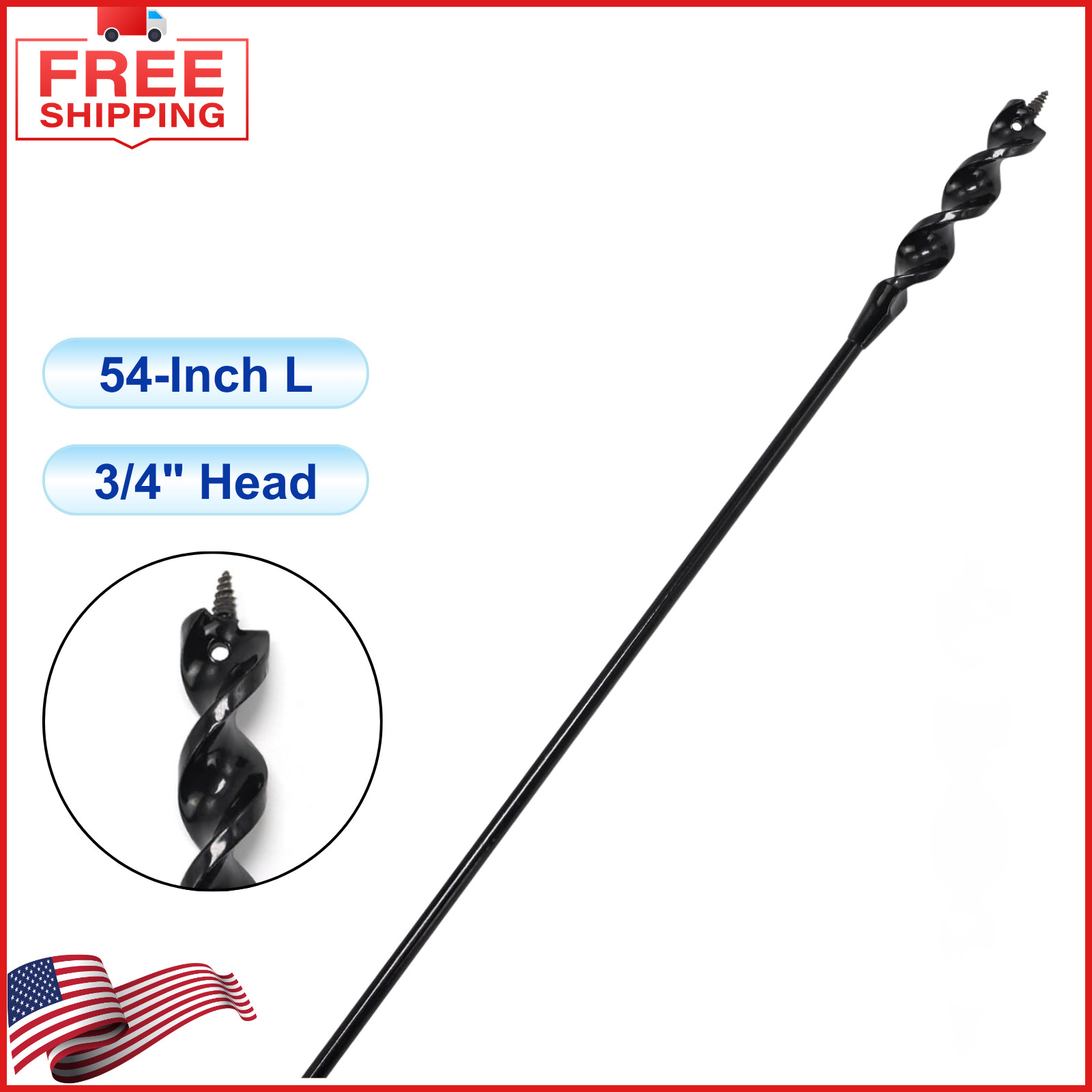 Flexible Drill Bit for Wire Pulling 54 Inch x 3/4 Inch Through Tight Spaces 1PK