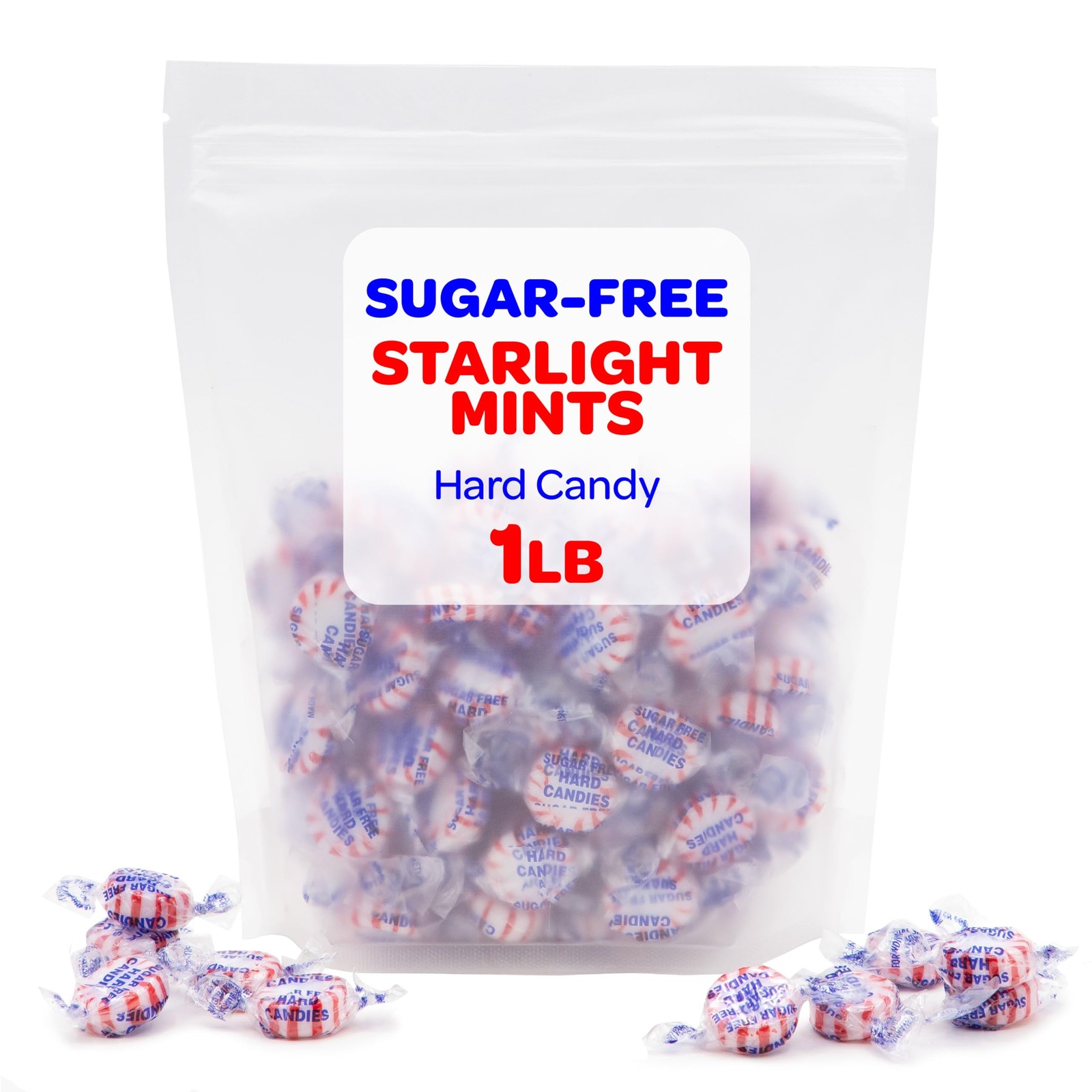 Sugar Free Peppermint Mints - 1 lb Pack Approx. 90 Count
