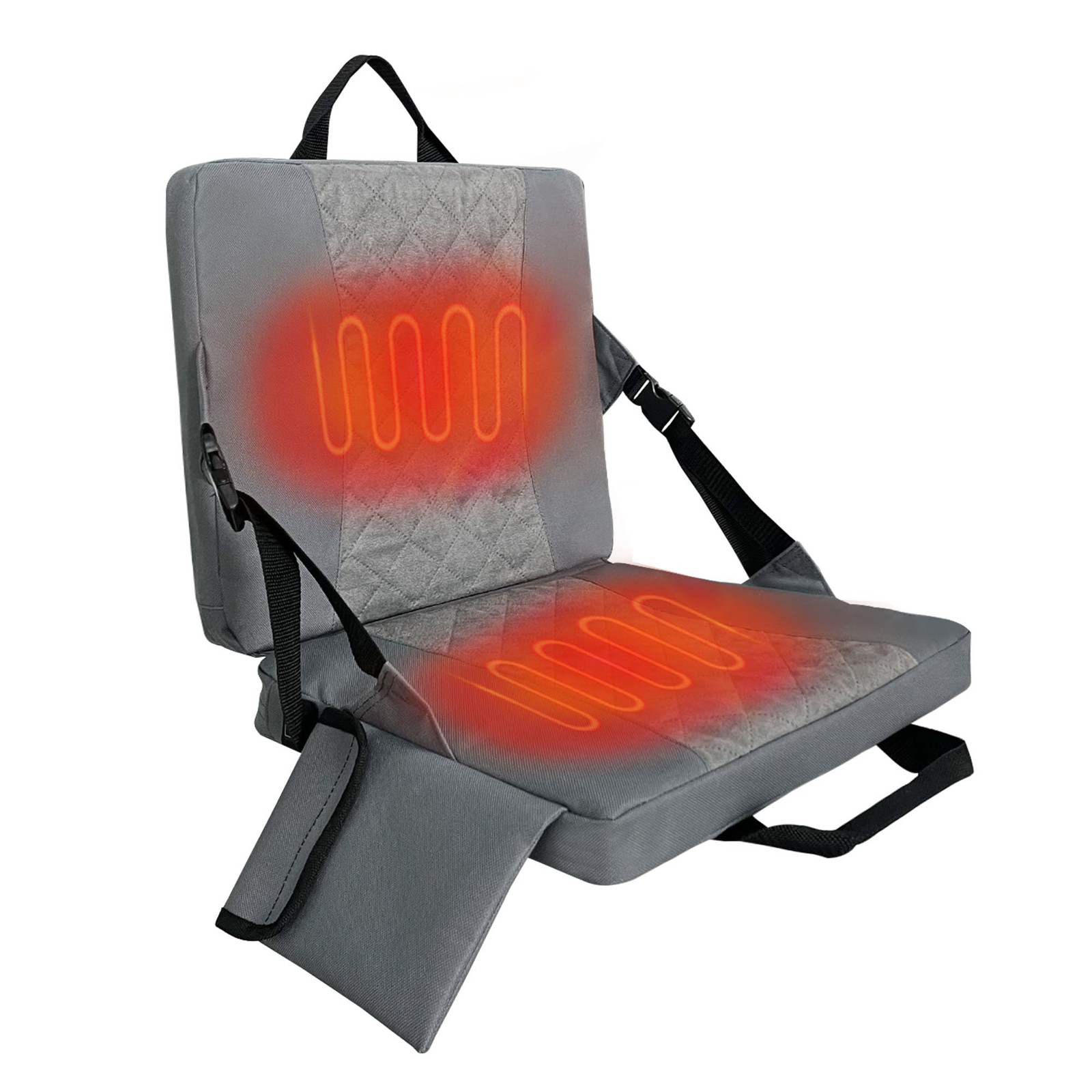 Heated Stadium Seat Cushion Foldable USB Portable Bleacher Pad
