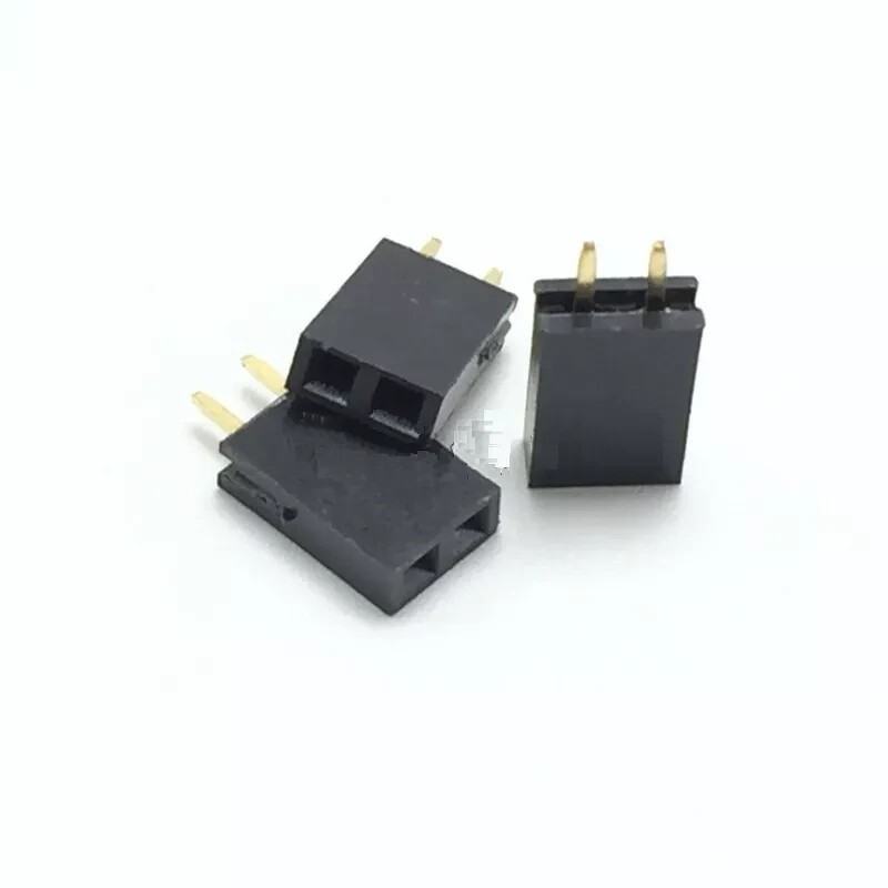 20pcs new single row 1x2 pins 2.54mm pitch female header straight YL *vv