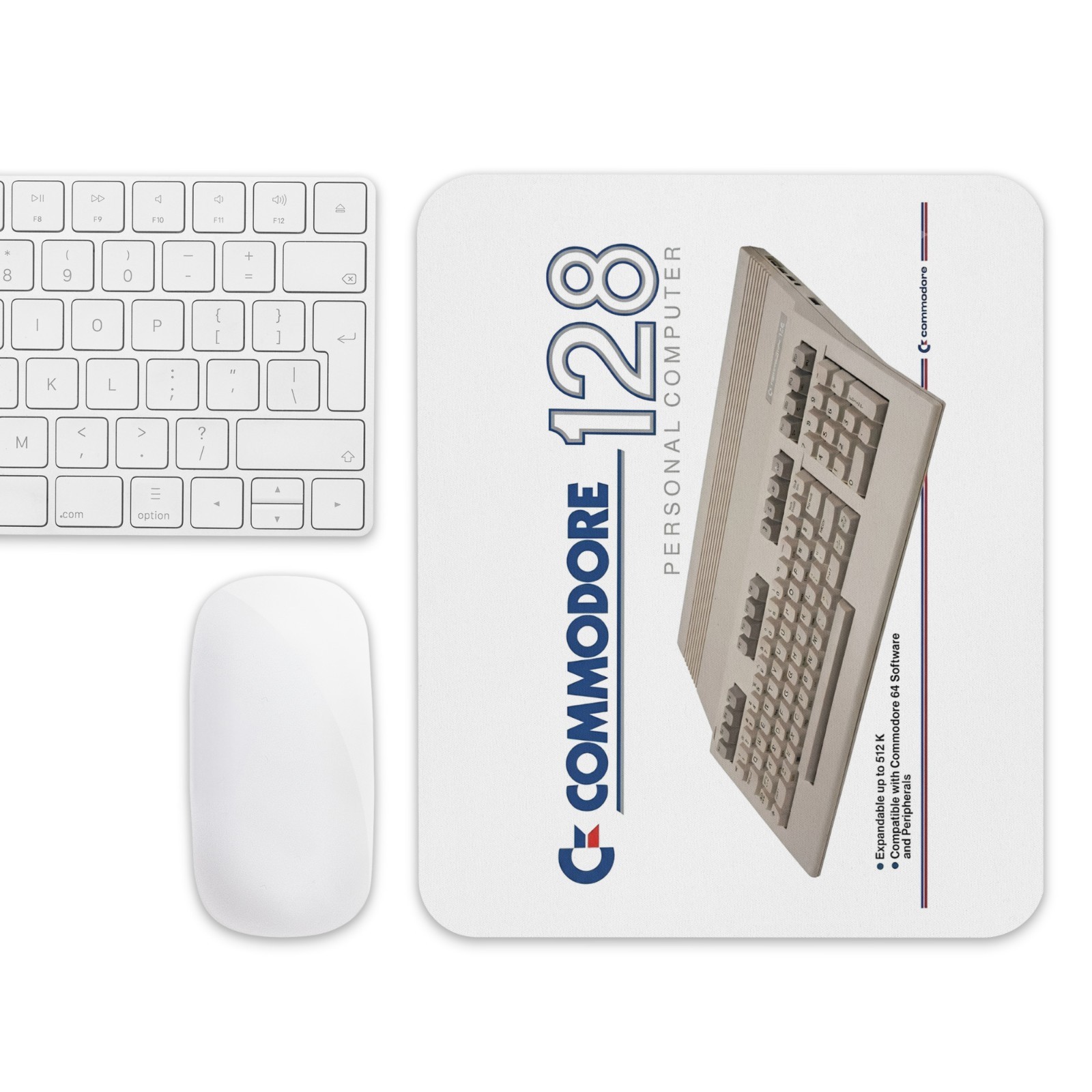 Retro Commodore 128 Mouse Pad – Classic 8-Bit Computer Graphic Desk Mat 9.5"x7.7