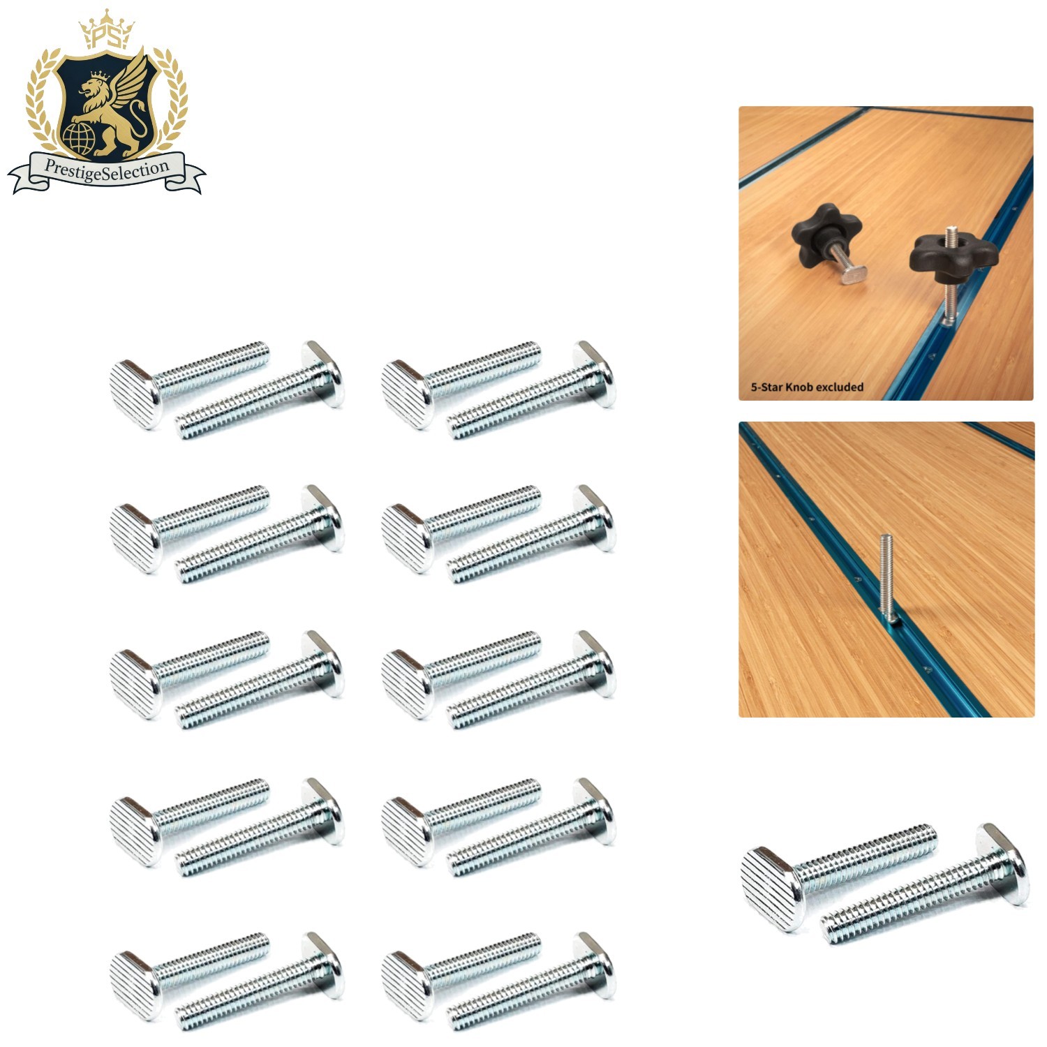 High-Quality T-Slot Bolts - 5/16"-18 x 1-1/2", 20-Pack for Efficient Woodworking