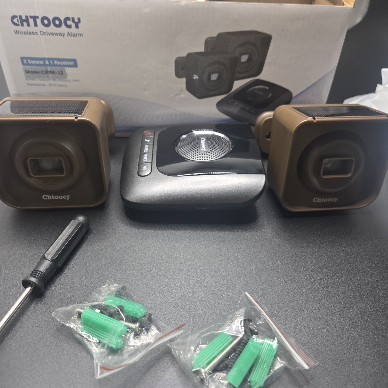 Chtoocy Solar wireless input alarm system with motion sensor exterior