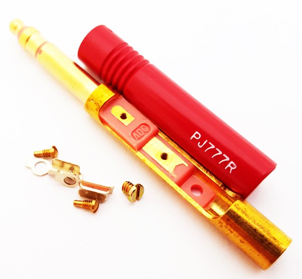 PJ777R ADC RED BANTAM TELEPHONE JACK PLUGS, INSULATED, 3 CONTACT