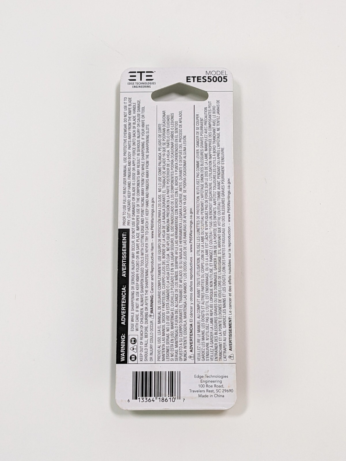 ETE ETES5005 Compact Combat Gray Handle Carbide Knife Sharpener