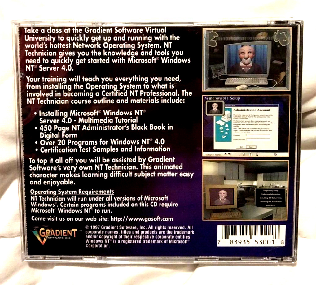 OBSOLETE SOFTWARE WINDOWS 98 NT TECHNICIAN GRADIENT INC - New!