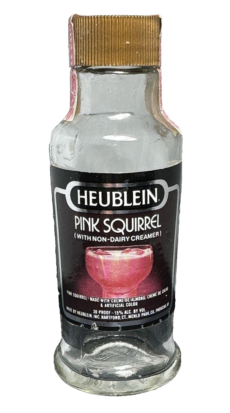 Heublein ~ Pink Squirrel ~ 1/7 Fl. Oz. ~ Airline Bottle:  EMPTY ~ SHIPS FREE!!
