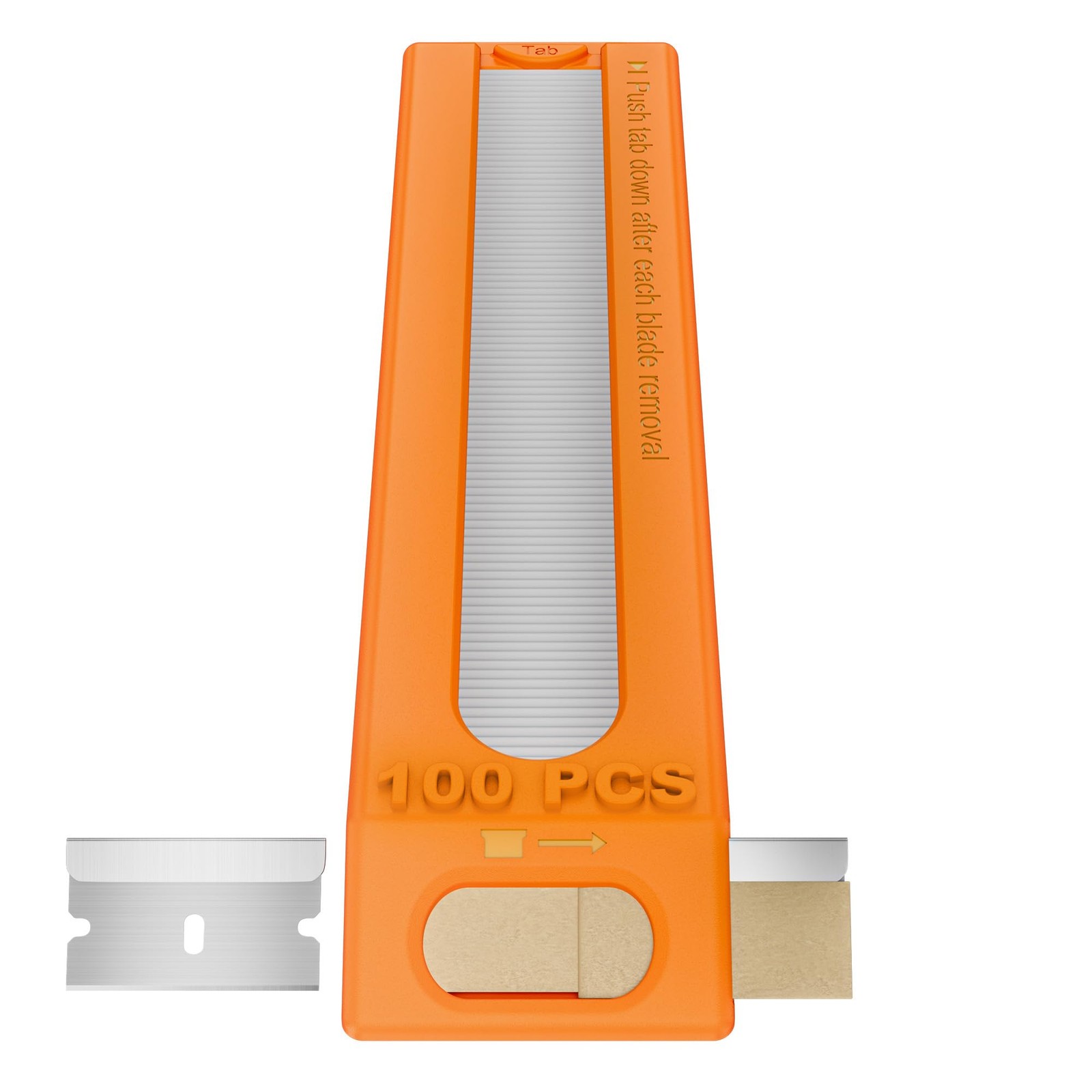 100Pack Single Edge Razor Blades with Dispenser, Carbon Steel Scraper Blades,...