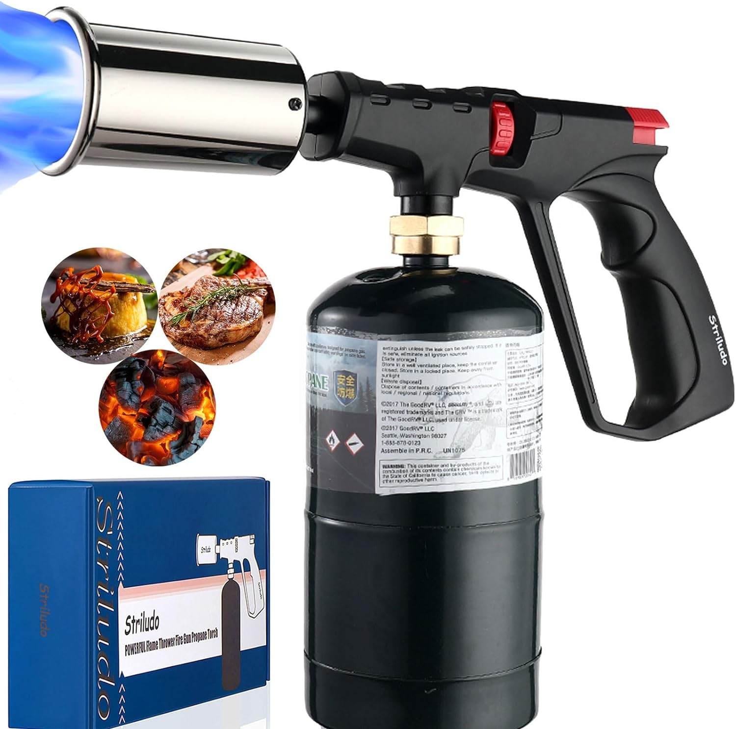 POWERFUL Grill & Cooking Propane Torch,Sear Torch Sous Vide,Culinary Black