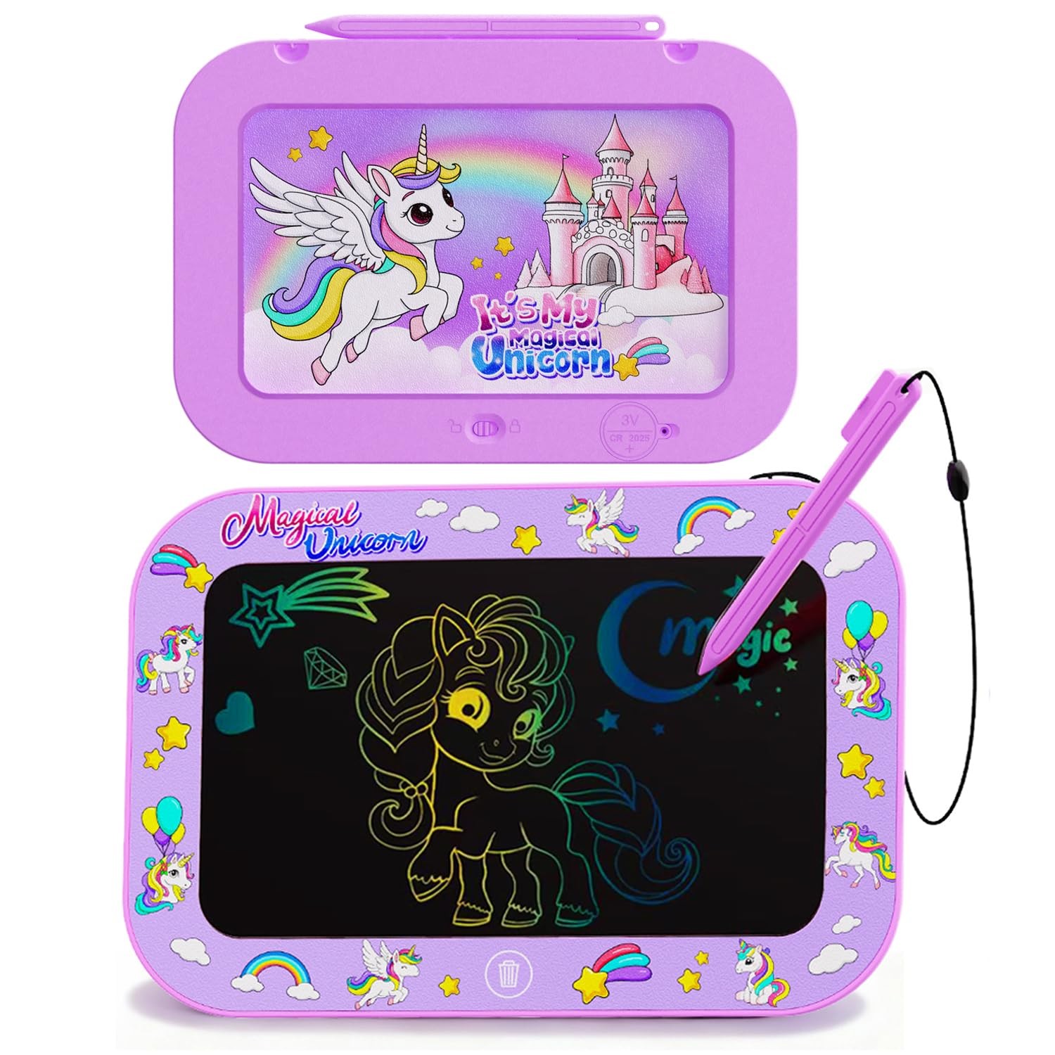 LCD Writing Tablet for Kids,12Inch Colorful Reusable Erasable Electronic Todd...