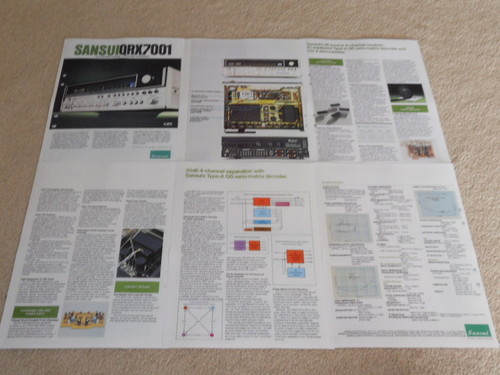 Sansui QRX-7001 QUAD Receiver Brochure, 6 pg, Info, Specs, Articles+Pictures