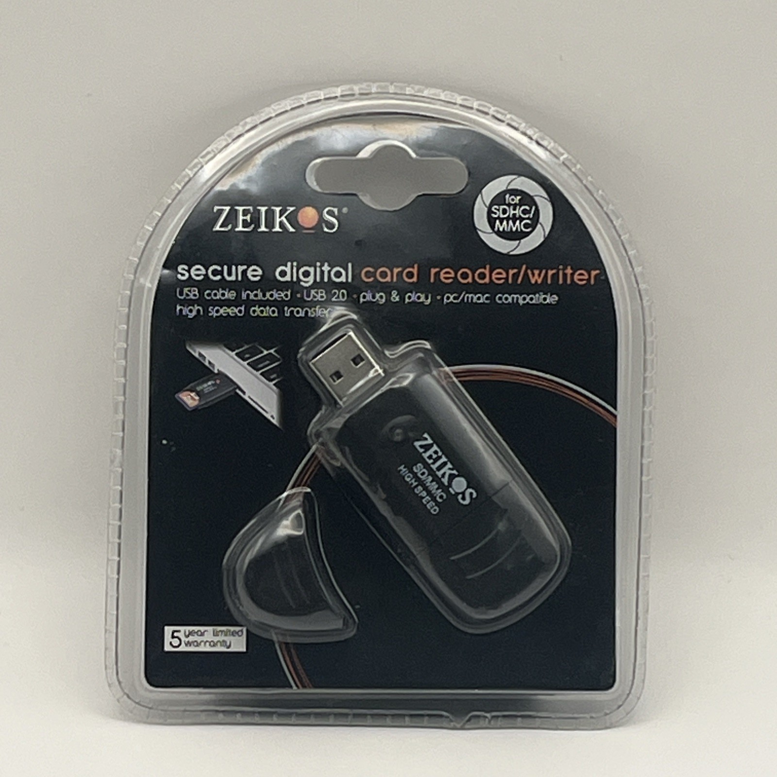 Zeikos Hi-Speed SD USB 2.0 Card Readers Writer For SDMC MMC