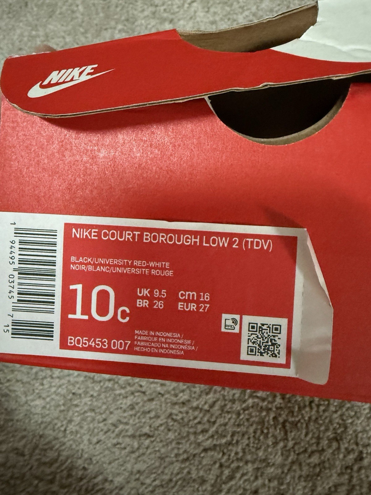 nike court borough low 2 red and black