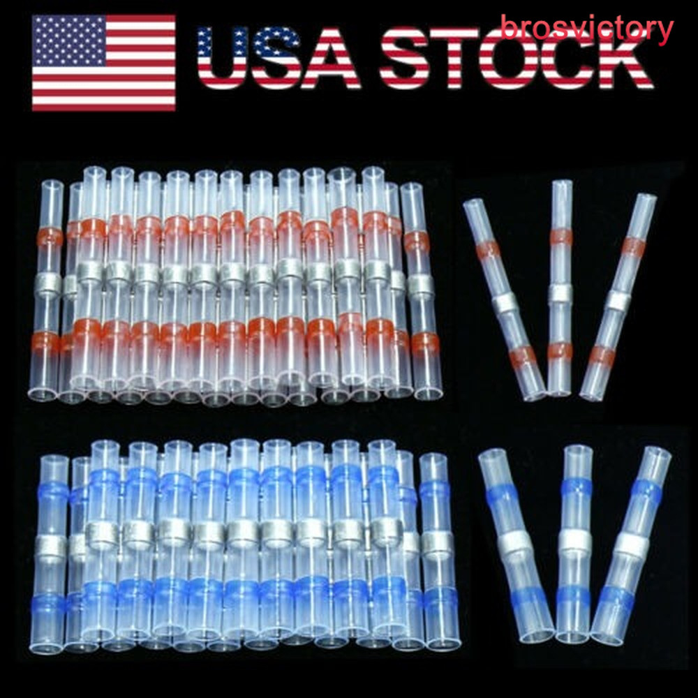 300Pcs Solder Seal Sleeve Heat Shrink Waterproof Wire Butt Connectors Terminals