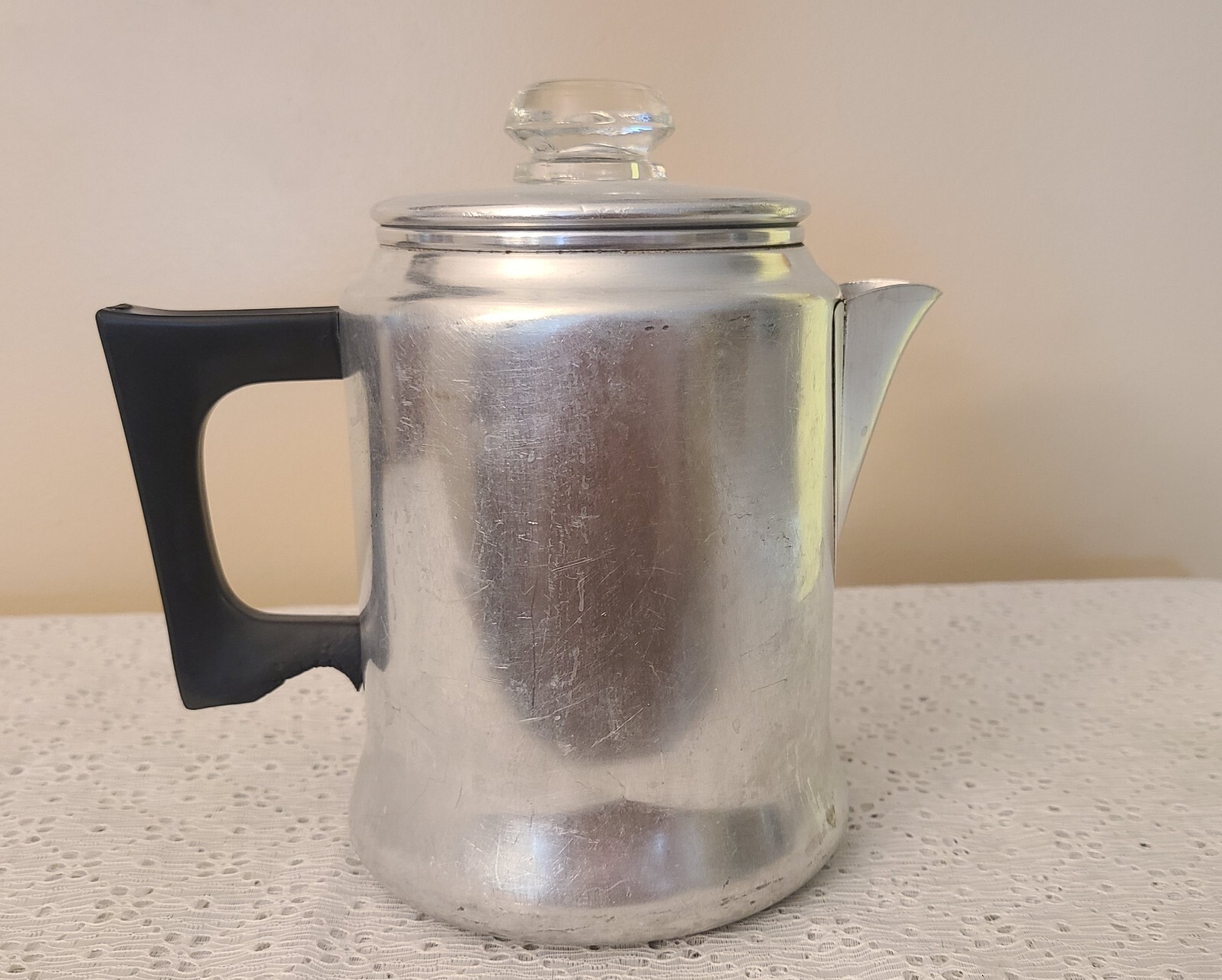 Vintage 6 Cup Coffee Pot Century Aluminum Ware Stove Top  Percolator Camping
