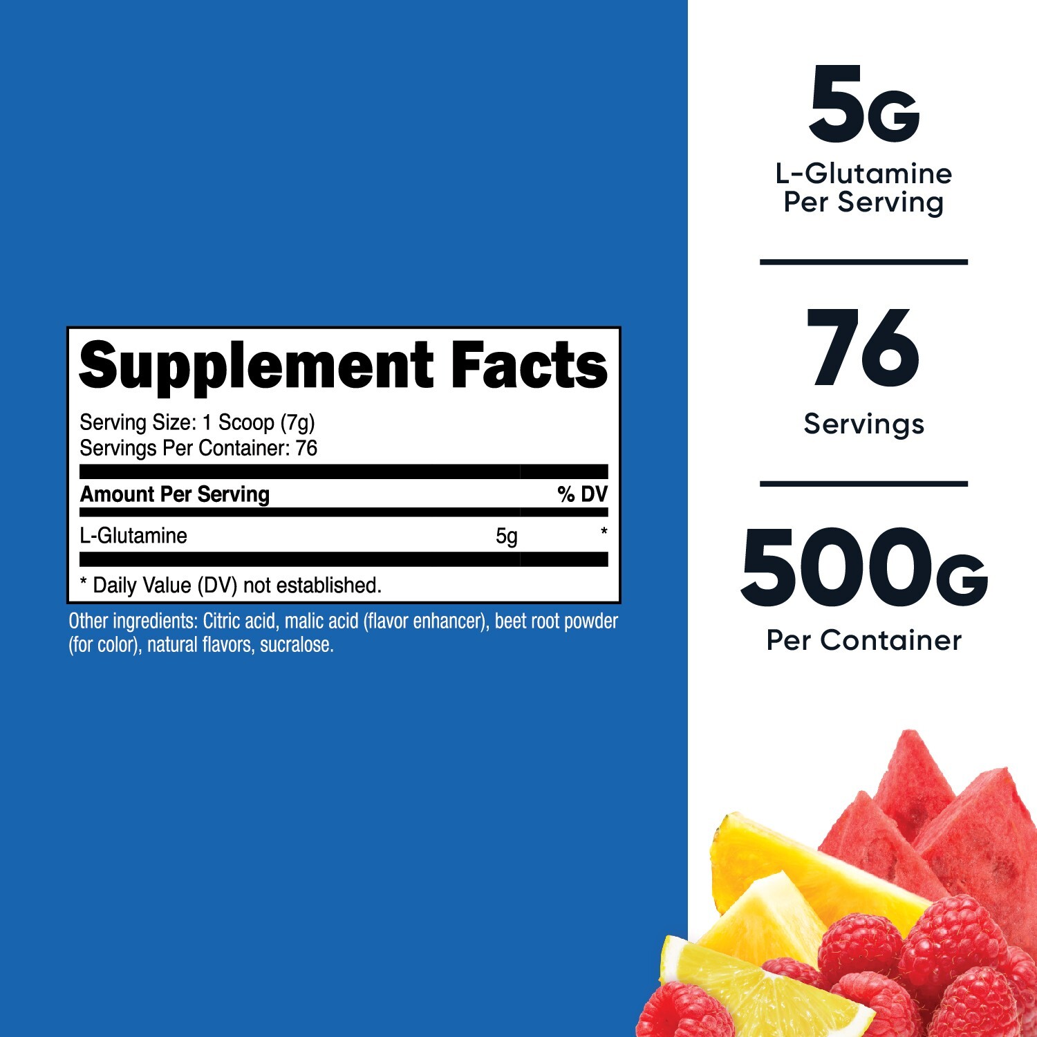 Nutricost L-Glutamine Powder (500G) (Fruit Punch)