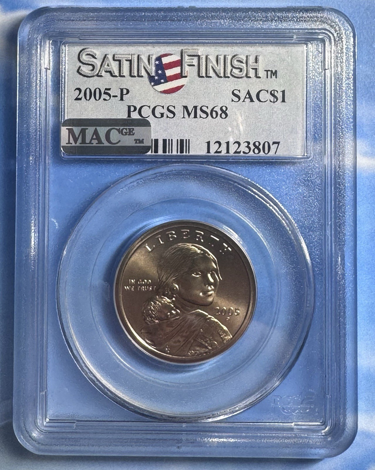 2005 P Sacagawea Dollar PCGS MS 68 Satin Finish