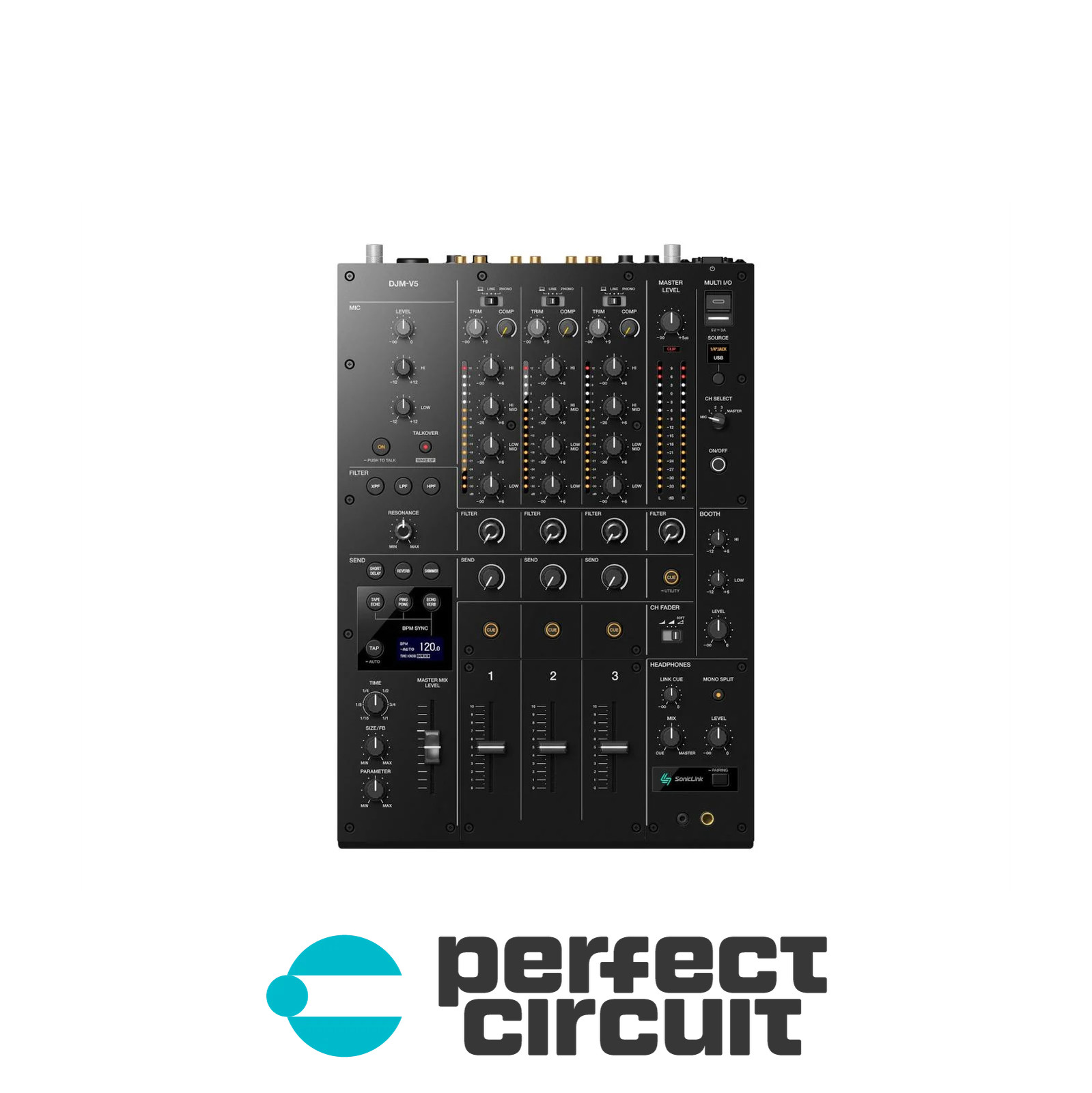 AlphaTheta DJM-V5 3-Channel Desktop DJ Mixer DJ MIXER - NEW - PERFECT CIRCUIT