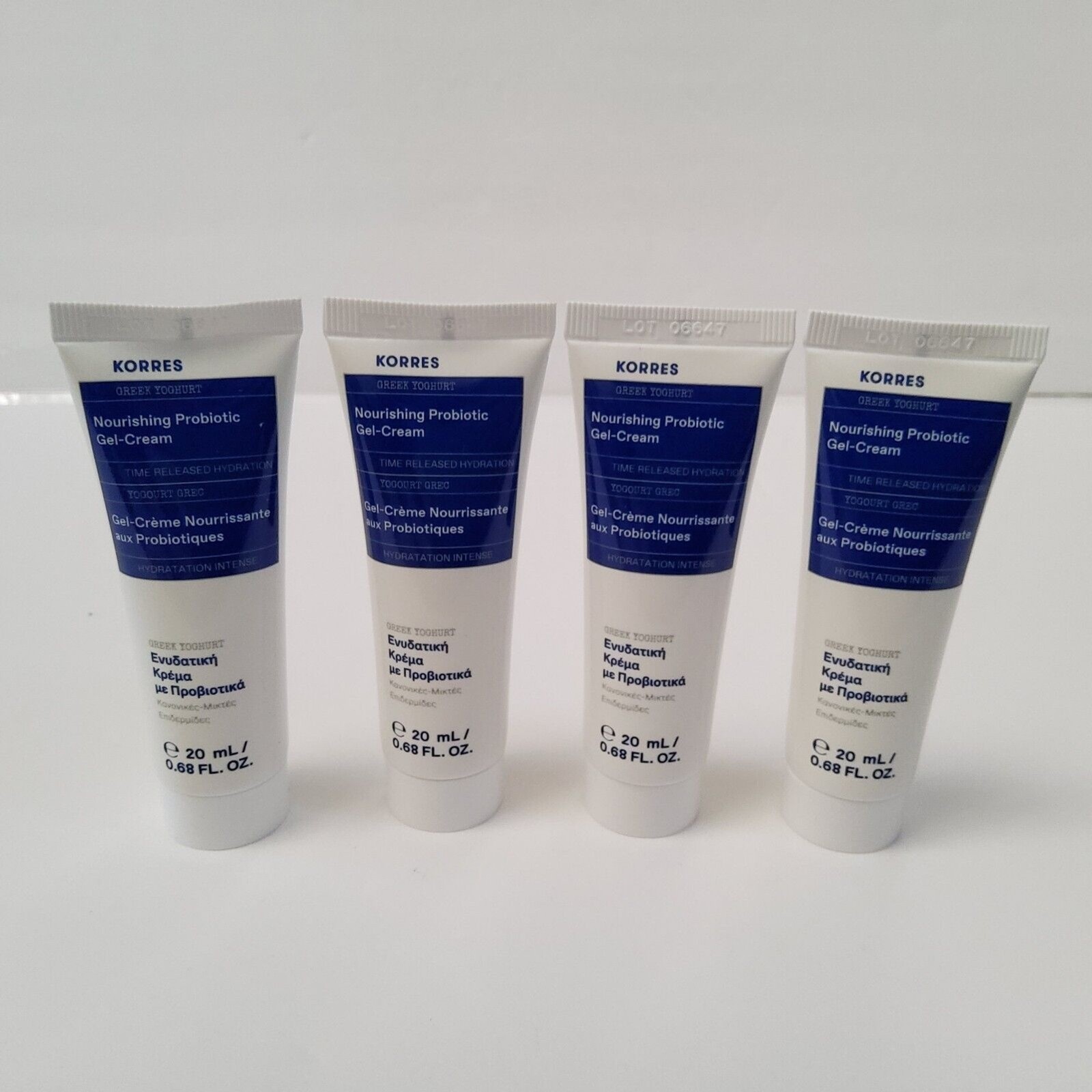 Lot Of 4-KORRES Greek Yoghurt Nourishing Probiotic Gel-Cream Moisturizer .68oz