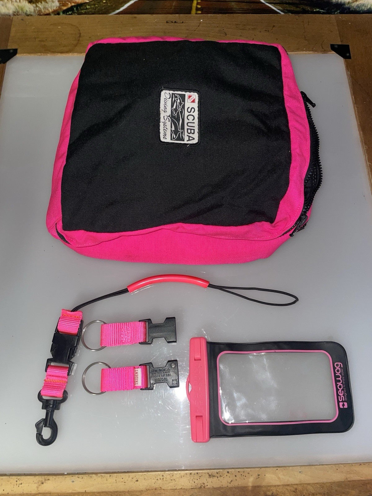 HOT PINK Scuba Diving Accessories Regulator Bag - Clips - Phone Case - Lanyard