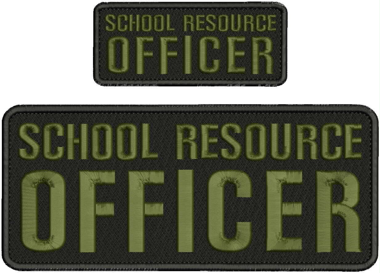 Collectible 2 Embroidery Patch ''School R O '' 4x10 and 2x5 Od Green On Black