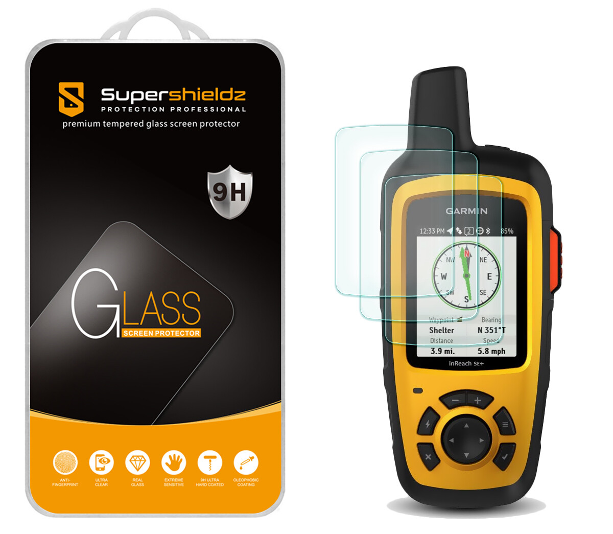 3X Tempered Glass Screen Protector for Garmin inReach SE+ / Explorer+ Plus