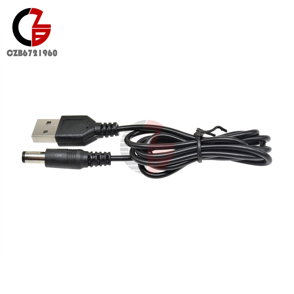 10PCS USB 2.0 Male A To DC 5.5mm x 2.1mm Plug DC Power Supply Cord Socket Cable