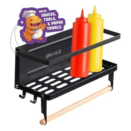 Maplefield - Grill Armory - Magnetic Grill Caddy - BBQ Shelf Organizer and