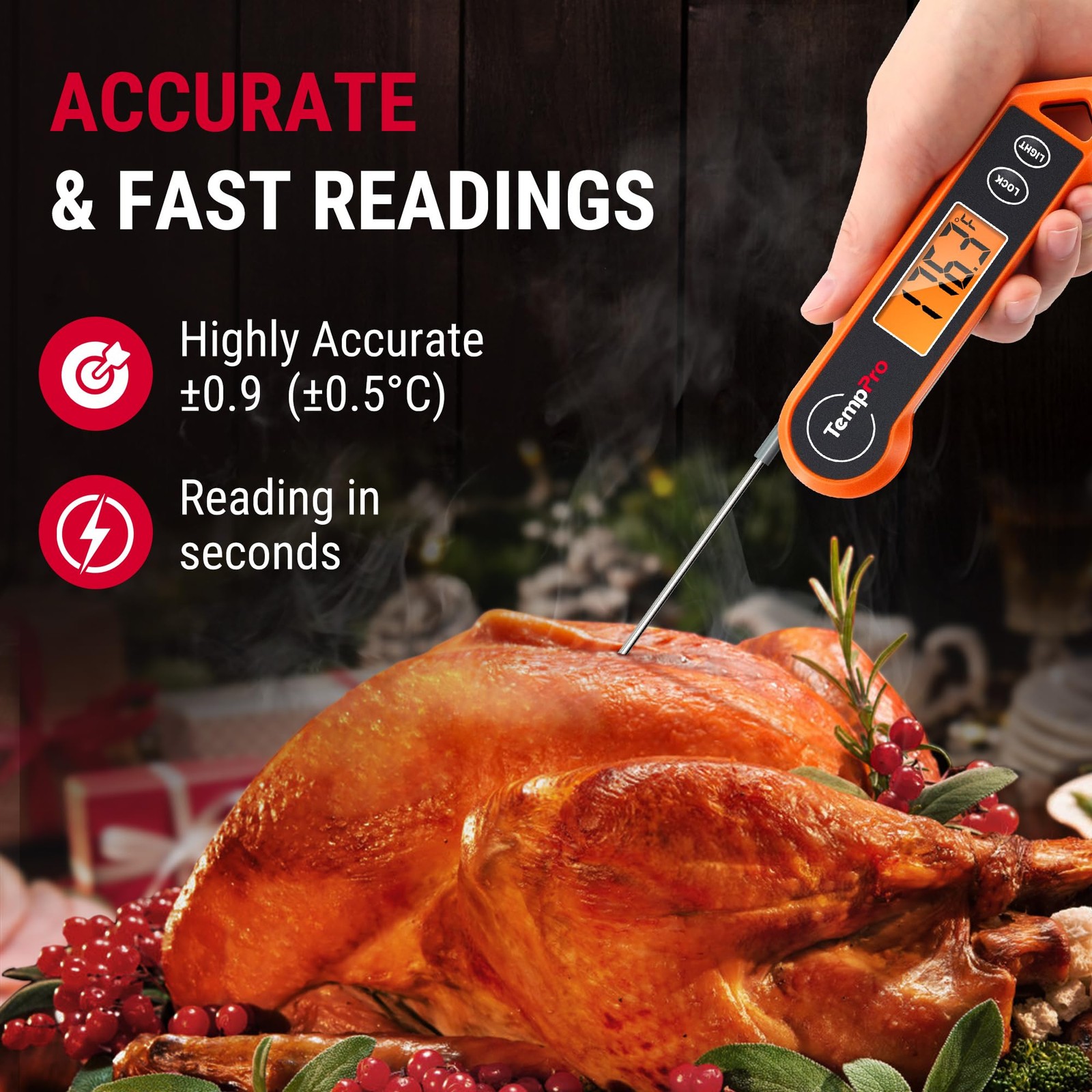 TP19H 1 Sec Digital Meat Thermometer for Cooking