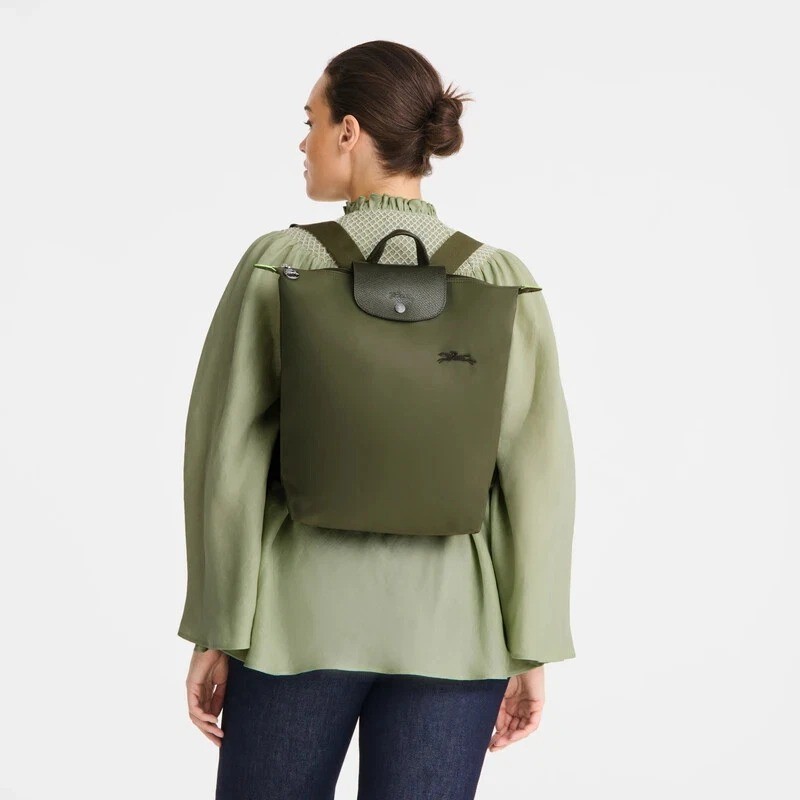 LONGCHAMP Le Pliage Green M Backpack Forest - Canvas New outlet