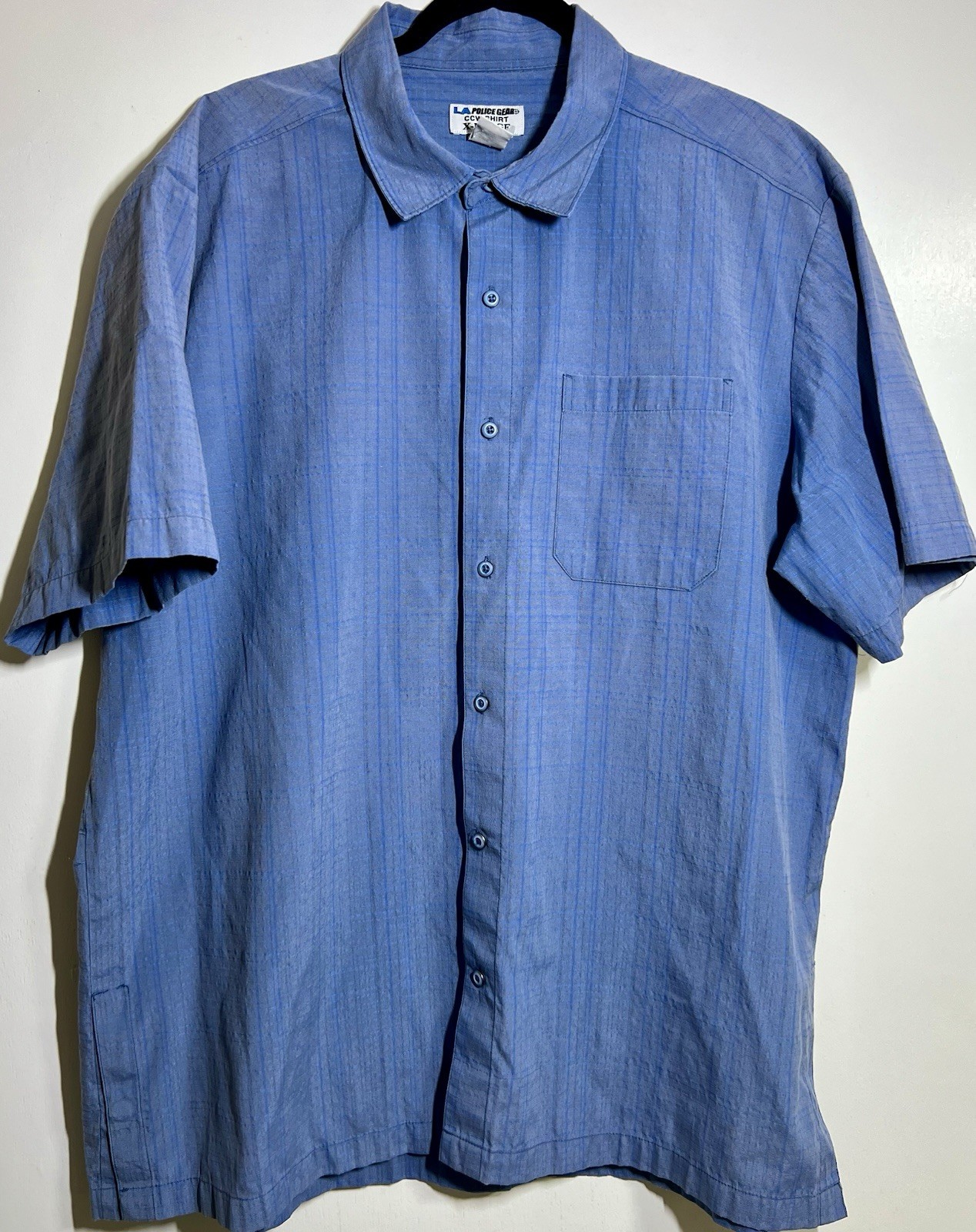 LA Police Gear CCW Shirt Men's XL Blue Tactical Concealed Carry Weapon Button Up